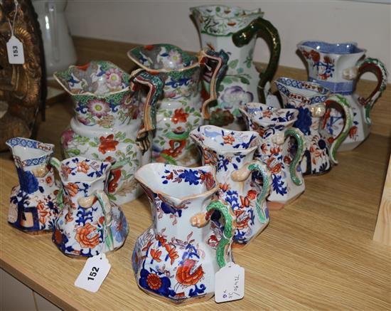 Masons, Davenport & other stoneware Jugs of various sizes from 13 cm to 28 cm (10)